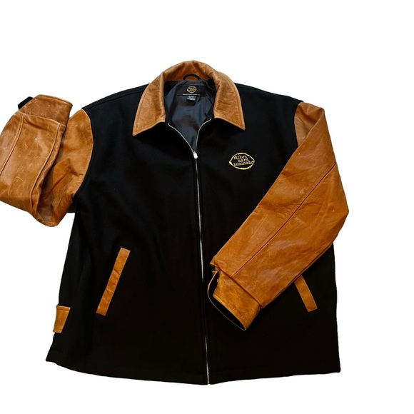 Mike’s Hard Lemonade Logo Wool Blend and Leather Zip Zip Front Jacket, Sz XL - Picture 7 of 15